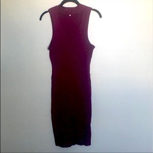 Charlotte Russe high neck cutout, sleeveless knit mini dress with V shape cutout